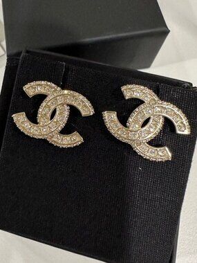 Chanel Crystal CC Earrings